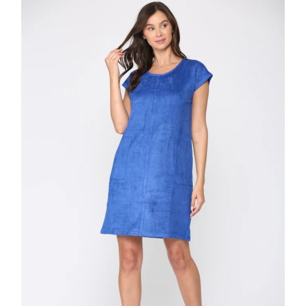 Joh cobalt blue Ariel tie back mini shift dress size Small